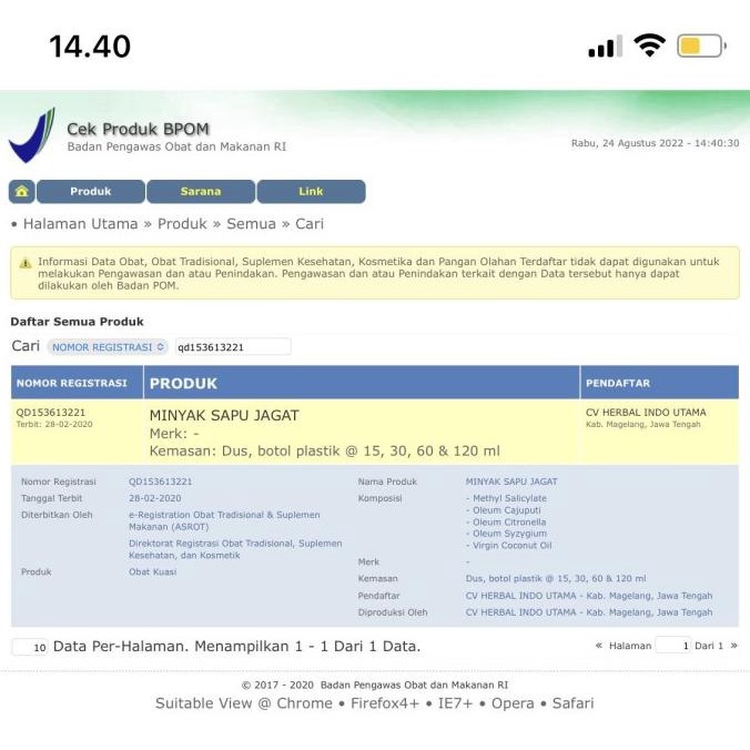 Minyak Sapu Jagat 100% Original