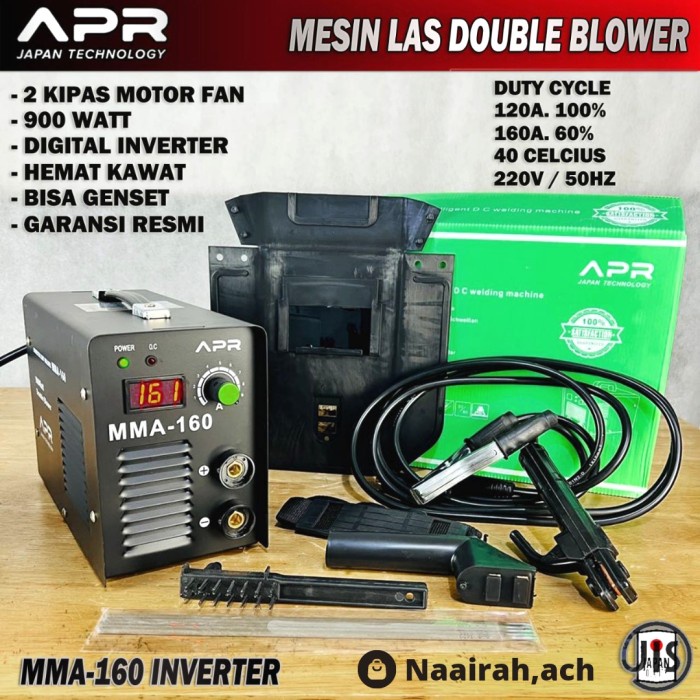 Promo Mesin Las Apr Japan Double Blower Mma160 Inverter Travo Las 900 Watt
