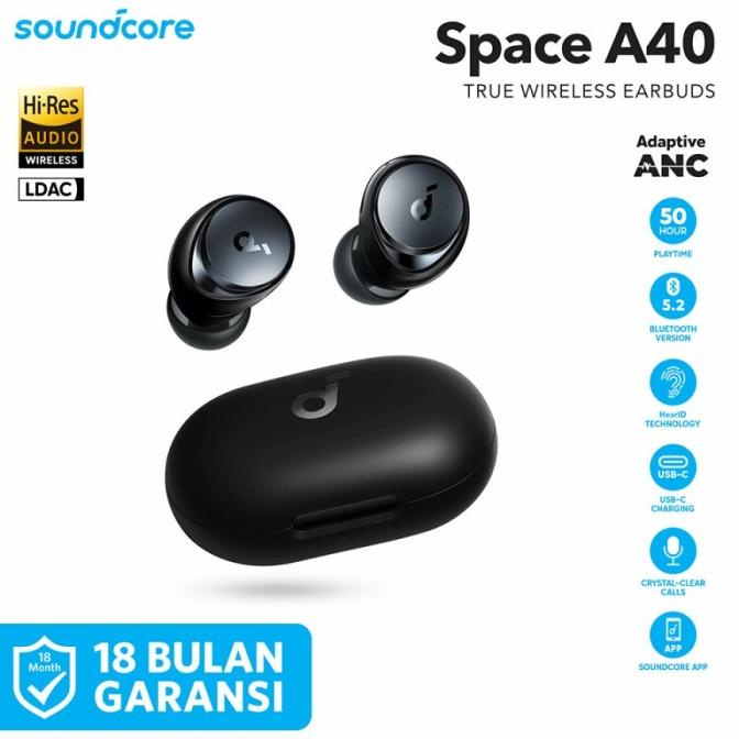 Ready Earphone Tws Anker Anc Soundcore Space A40 - A3936 Berkualitas