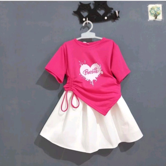 Setelan Anak Motif Barbie Model Rok Kaos/Sweater Untuk Anak 1-5 Tahun Dds_Ready