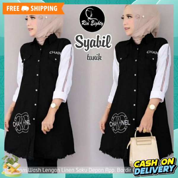 Tunic Tunnik Fashion Muslim Lengan Panjang Thunic Kemeja Kerja Tunix Prempuan Remaja Baju Tunik Wani