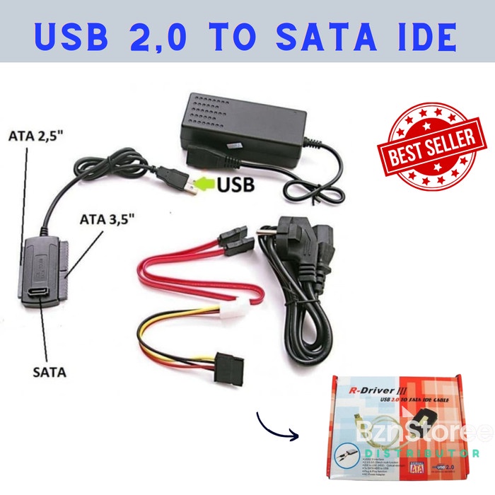 USB 2.0 TO IDE SATA S-ATA 2.5 HARD DRIVE HD HDD CONVERTER ADAPTER