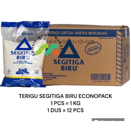 

TERIGU SEGITIGA BIRU ECONOPACK 1KG PER DUS ISI 12PCS
