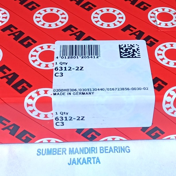 Bearing 6312 ZZ C3 FAG