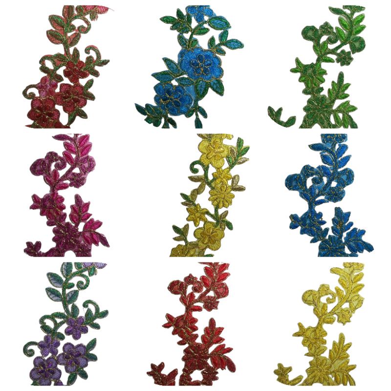 Tempelan bordir baju/ aplikasi renda bordir bunga