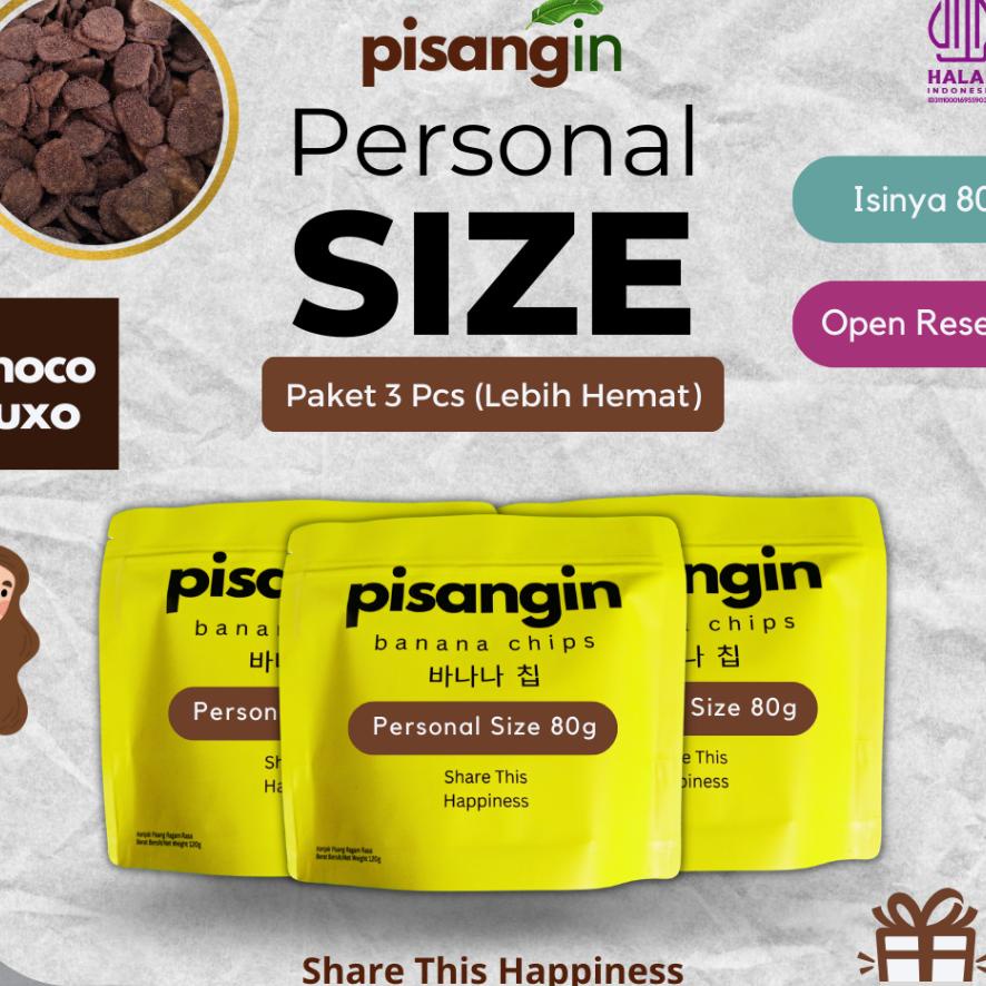 

Pisangin Chips Choco Luxo | Paket 3 Pcs | Keripik Pisang Rasa Cokelat Istimewa