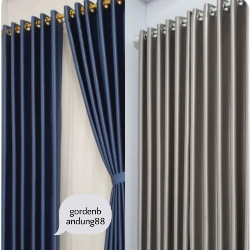 Gorden Blackout Polos Import varian warna coklat krem kuning mocca abu