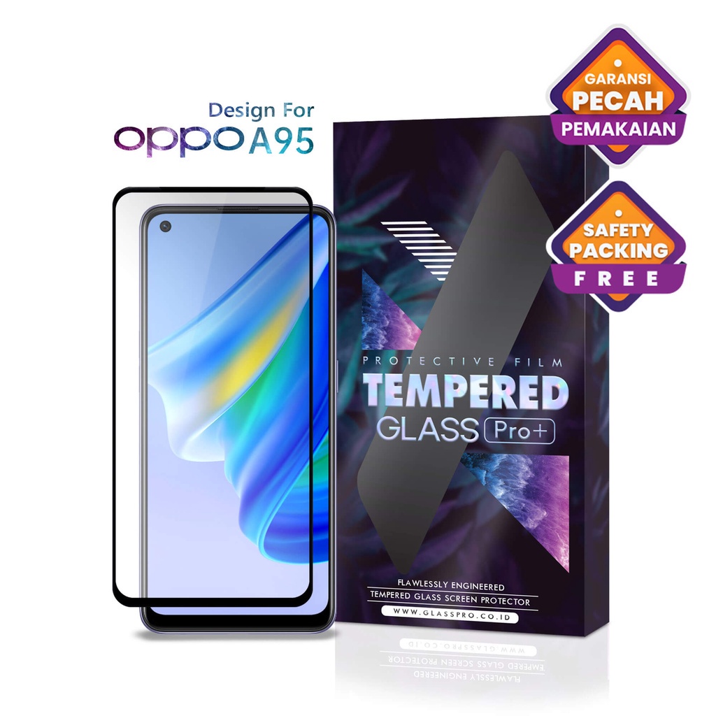 Glass ProTempered Glass Oppo A95 Full Cover - Premium