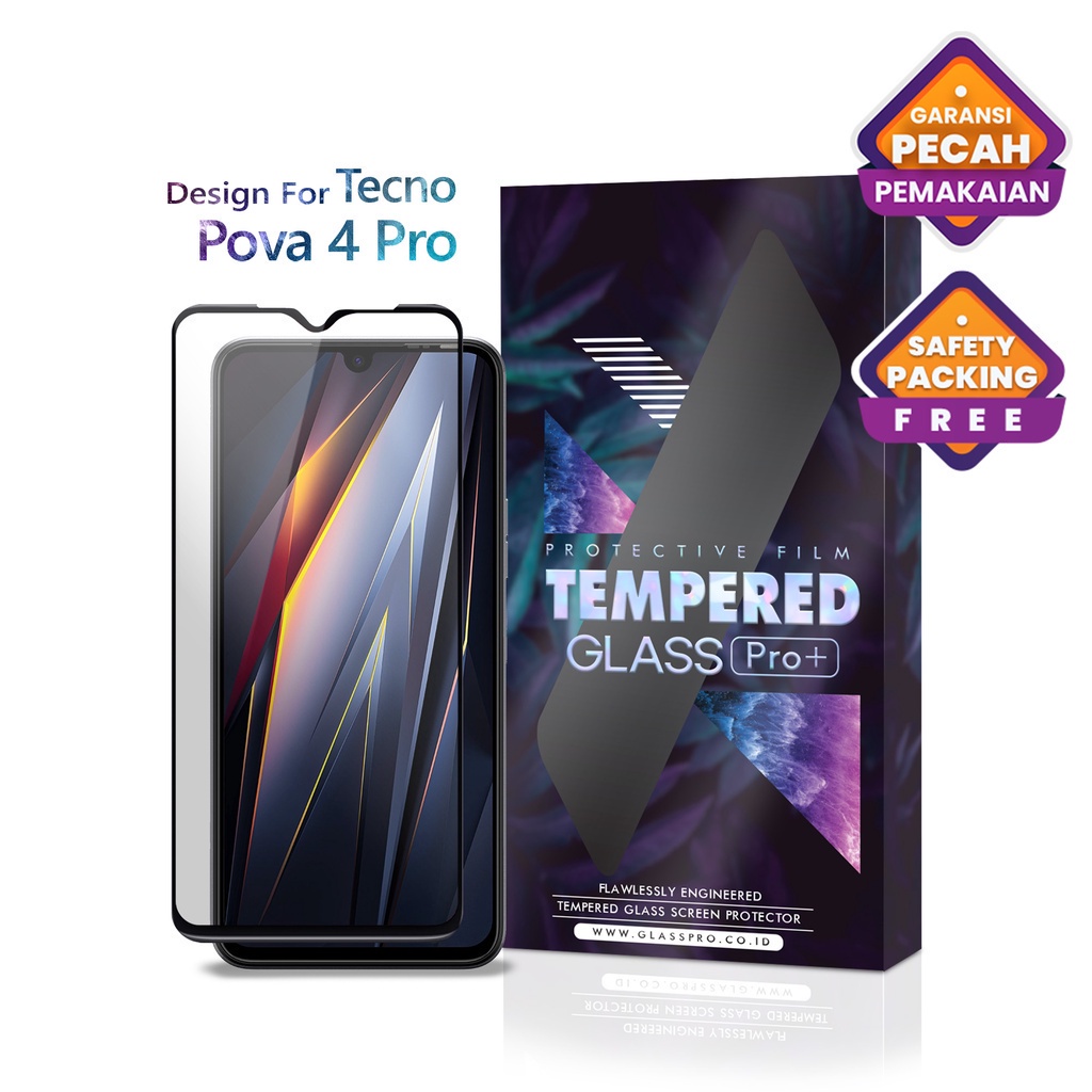 Tempered Glass Tecno Pova 4 Pro Full Cover - Premium Glass Pro
