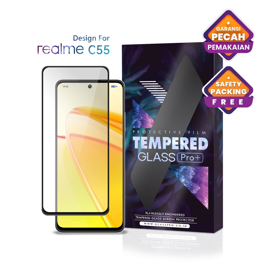 Tempered Glass Realme C55 Full Cover - Premium Glass Pro