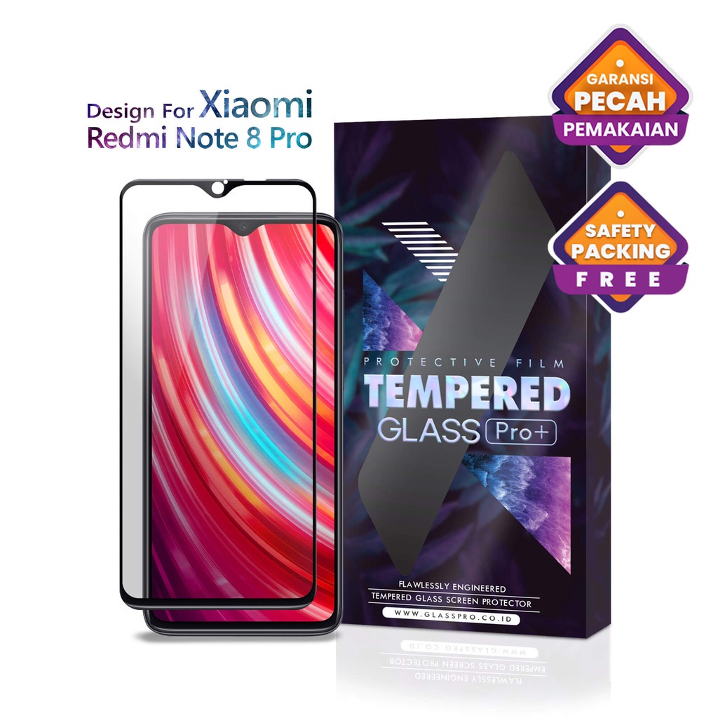 Glass Pro Tempered Glass Xiaomi Redmi Note 8 Pro - Full Cover Anti Gores Xiaomi