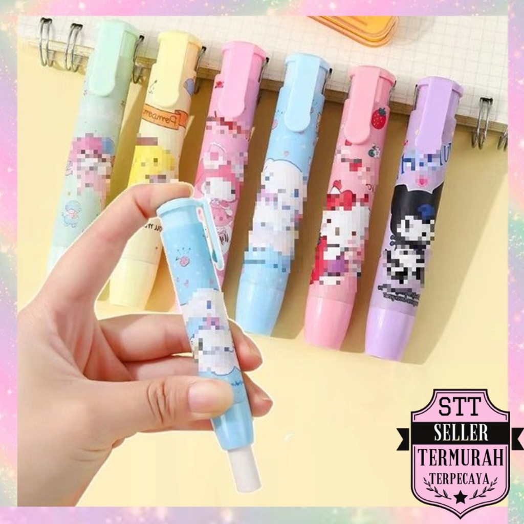 

STT Penghapus Pensil Mekanik Karakter Mechanical Eraser Lucu Hapusan Eraser Lipstik Retractable Cute Eraser Korean Style Penghapus Pencil