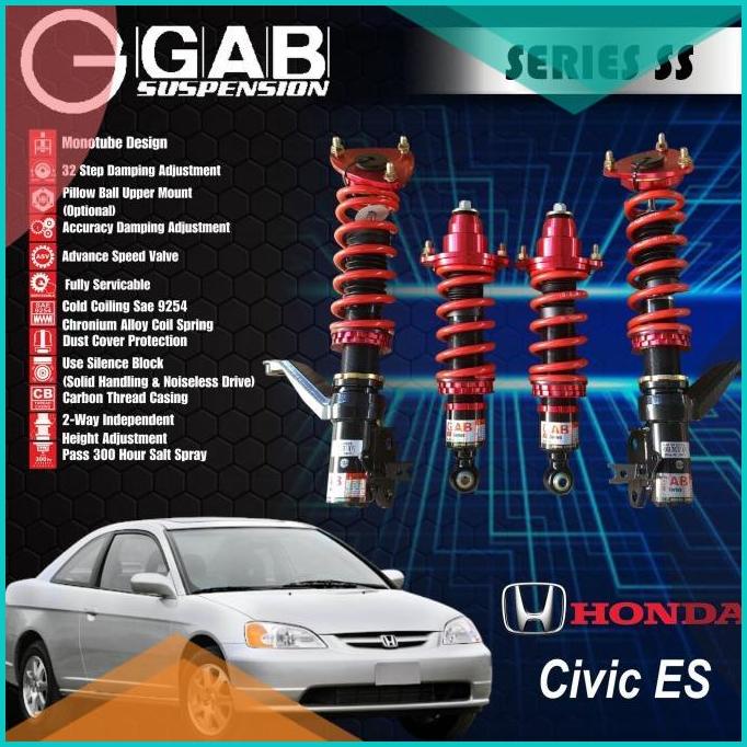 Aksesoris Suspensi Shockbecker Per Coilover GAB SS Series H. Civic ES