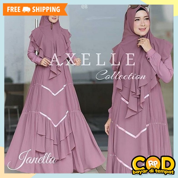 Juba 1 Set Jilbab Baju Ghamis Syar'I Terbaru Pakaian Wanit Muslimah Bahan Tebal Pakean Fashion Musli