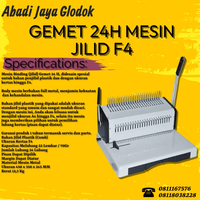 

GEMET 24H MESIN JILID F4