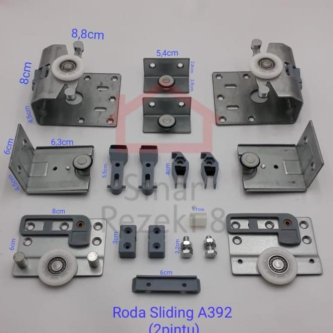Roda Rel Pintu Lemari Sliding Geser 2 Pintu A392