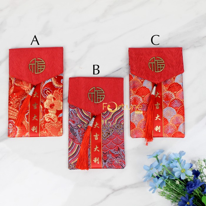 

New! Angpao Imlek Kain Chinese New Year Fu Motif Terbaru - Kode A Limited