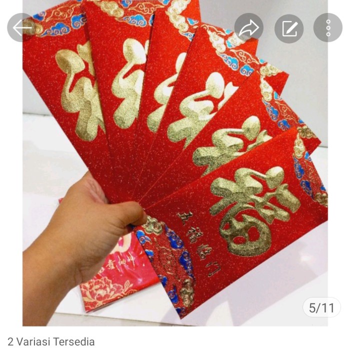 

New! angpau Jumbo Fu Imlek isi 6 - Biru Limited