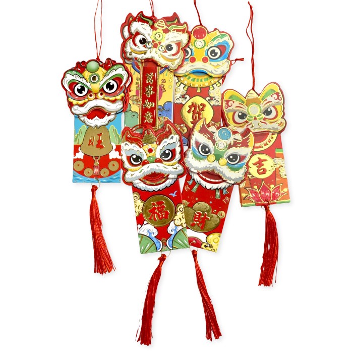 

New! Scoop Angpau Hongbao Gantung Imlek CNY Barongsai 6pcs mix 65024901 Limited