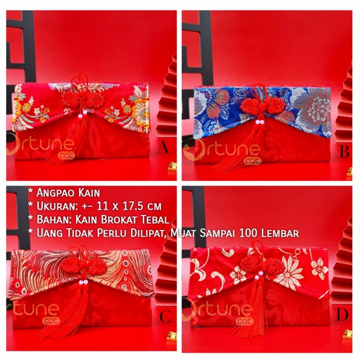 

New! ANGPAO IMLEK MERAH KAIN HONG BAO AMPLOP WEDDING SANGJIT MOTIF GNTUNGN Limited