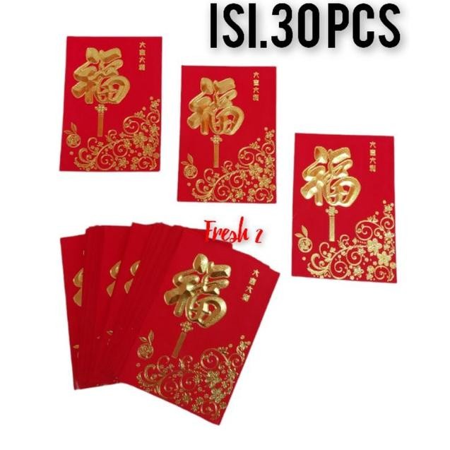 

New! STYLISH angpao imlek fu 30 LEMBAR / amplop kemasan mika isi 30 Limited