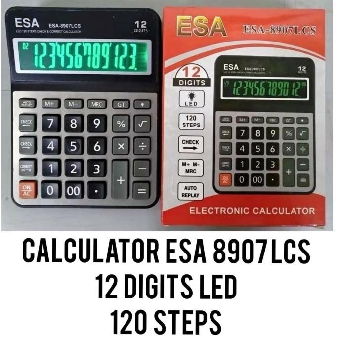

Berkualitas Kalkulator Layar Lcd Led menyala Calculator Besar Esa 8907 Original !!
