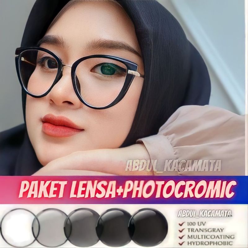 kacamata Anti radiasi paket frame kacamata 95283 lensa photocromic ANTIRADIASI UV
