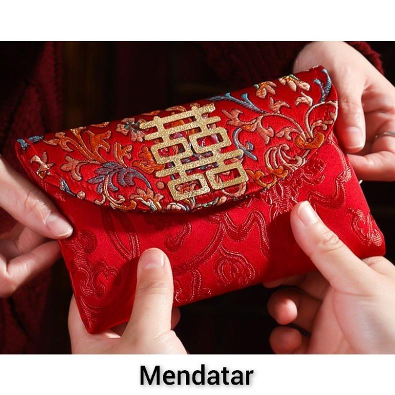 

Promo! Dompet Angpao Kain Sangjit Shuang Xi Angpao Susu Lamar Original