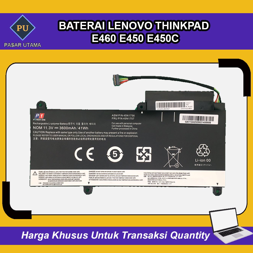 Baterai Lenovo ThinkPad E460 E460C E465