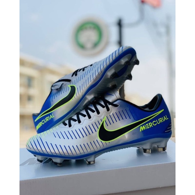 [SPORTY COLLECTION] Sepatu Bola Nike Mercurial Vapor 11 Neymar R9 Chrome Metallic Blue FG