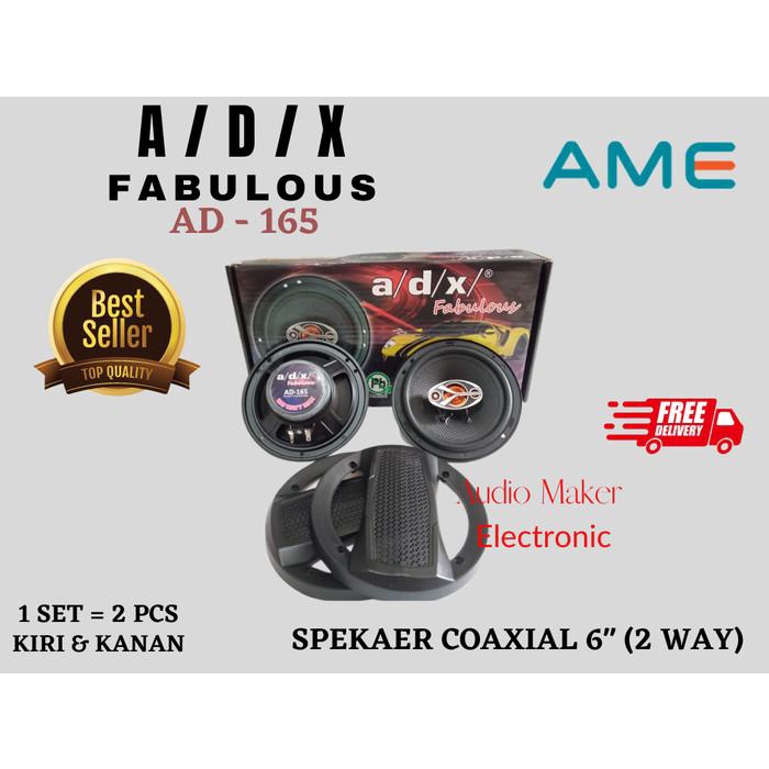SPEAKER COAXIAL MOBIL 6 INCH ADX AD-165 2WAYS SPEAKER PINTU MOBIL ADX