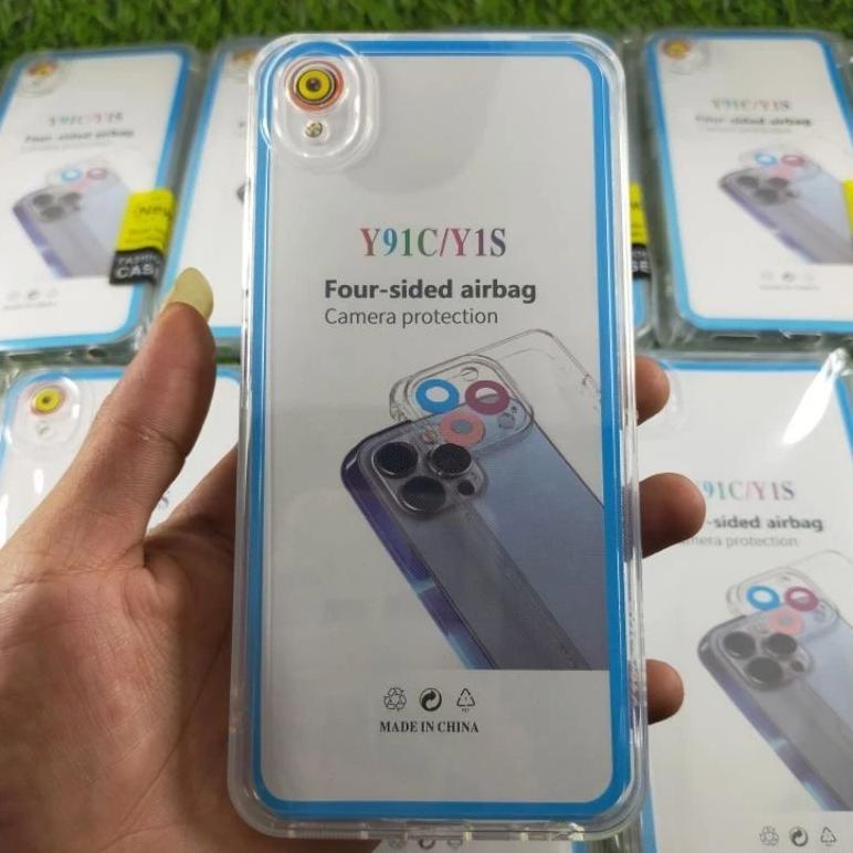 new produk SoftCase VIVO Y91C/Y1S/1820 Case Casing Silikon Bening Clear Transparan Pelindung+Camera