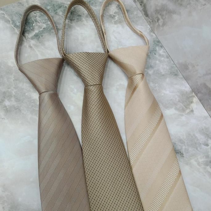 Terbaru Dasi Cream Polos Dasi Kantor Pesta Pernikahan Wedding Pria Long Tie Stok Terbatas