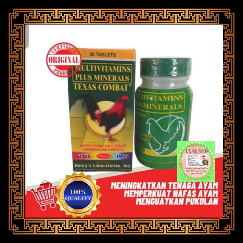 texas combat 30 tab vitamin doping obat ayam ber tenaga kuat nafas asli ori