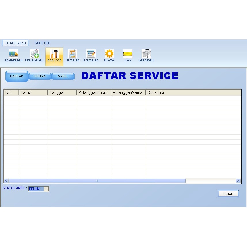 SOFTWARE TOKO SERVICE (Toko-1C AAATC)