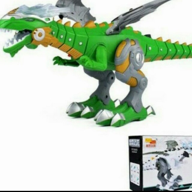 MAINAN ROBOT DINO DINOSAURUS NAGA BISA KELUAR ASAP NYALA LAMPU ORIGINAL TERBARU