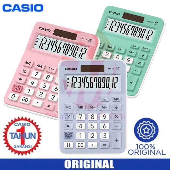 

KALKULATOR CASIO MX 12B - ALL COLOR ORIGINAL TERBARU