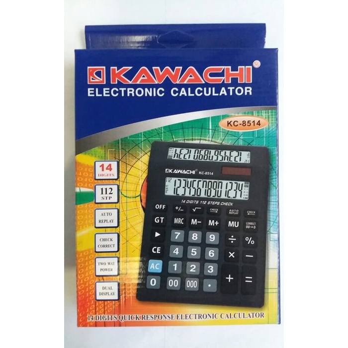 

KAWACHI CALCULATOR KALKULATOR 2 LAYAR 14 DIGIT - KC8514 ORIGINAL ORIGINAL TERBARU