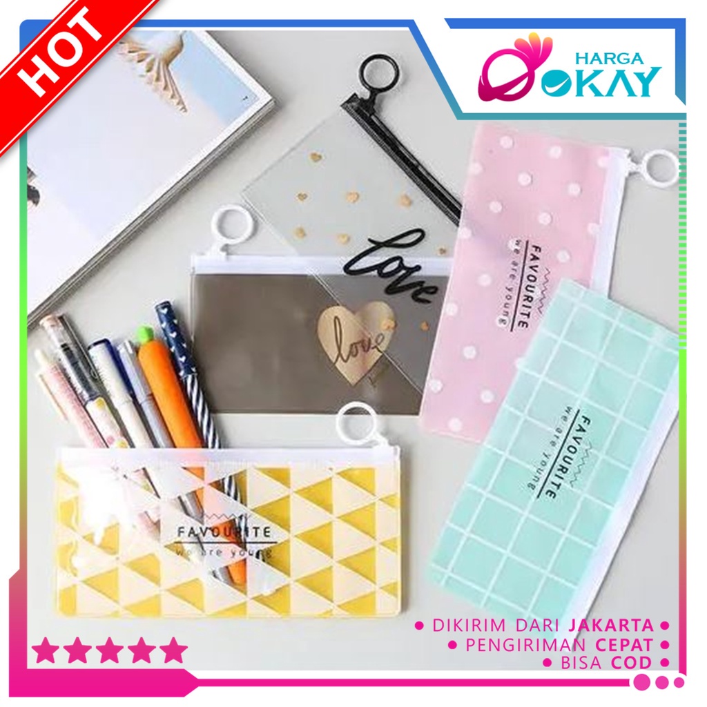 

HO Tempat Pensil Pulpen Transparan Ziplock Karakter Serbaguna Pouch Zip Lock Penyimpanan Kosmetik Pouch Zipper Pencil Case Tempat Penyimpanan Alat Tulis Murah