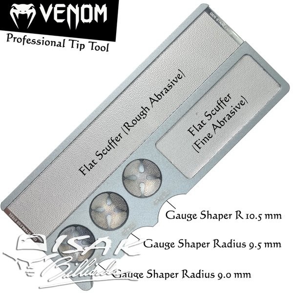 Cue Tip - Venom Pro Cue Tip Tool Grey - Alat Shaper Scuffer Stick Billiard