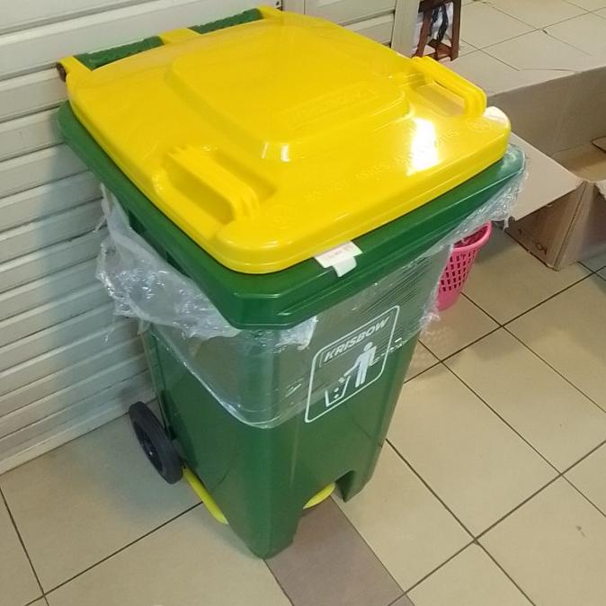 Tempat Sampah Merek Krisbow 120 Liter Outdoor Kotak Besar Murah