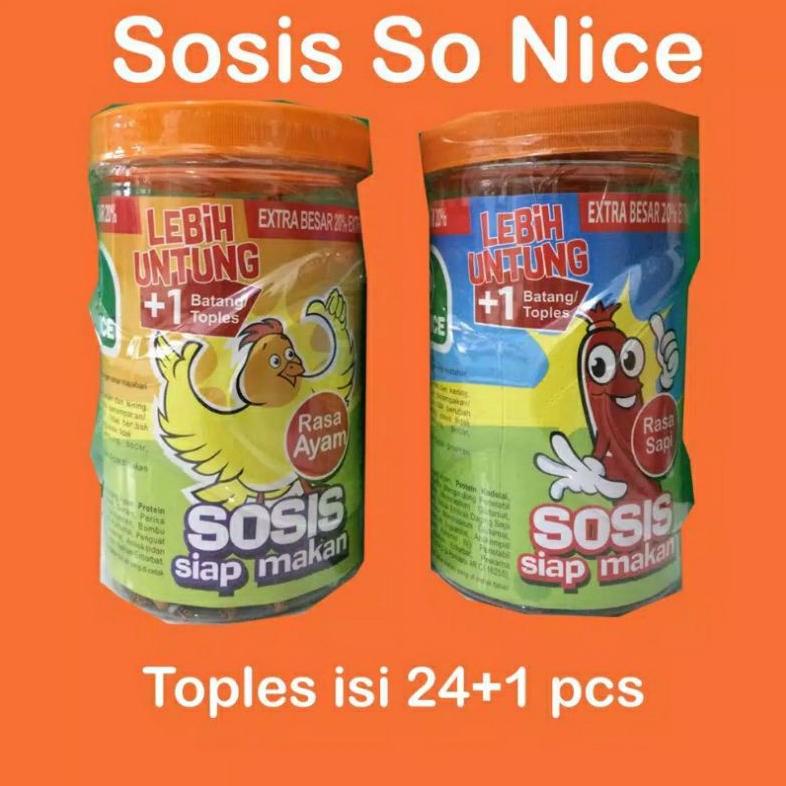 

Ready Sosis So Nice Ayam / Sapi / Otak-Otak (24+1 Pcs @17g)