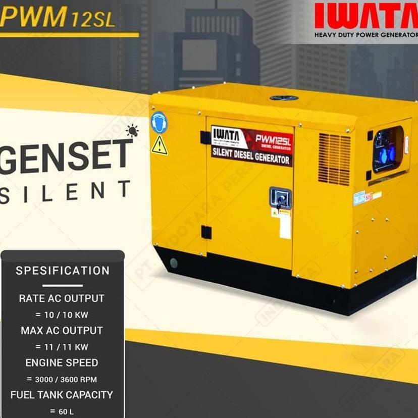 Genset Diesel Iwata 10Kva Silent - Pwm12Sl