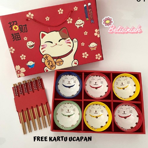 

New! TermuraH yuk!! Mangkok Set Mangkuk Jepang Kotak Kado Hampers Imlek Limited