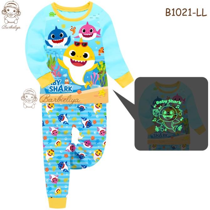 Piyama Baju Tidur Karakter Anak Glow In The Dark Baby Shark B1021LL