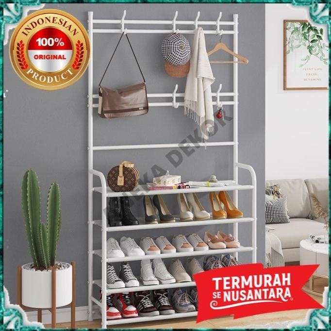 Rak Tempat Penyimpanan Sepatu Baju Tas Dinding Gantung Multifungsi