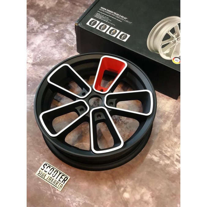 Velg Pordoi Series Ring 12 Hitam Merah Vespa Lx S Primavera Sprint Gts