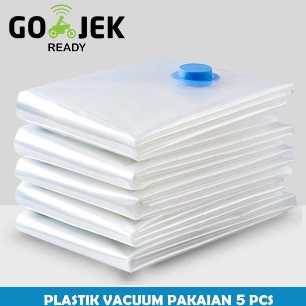 Paket Haji 5 Plastik Vacum Packing Baju Vaccum Bag Vakum Pakaian+Pompa