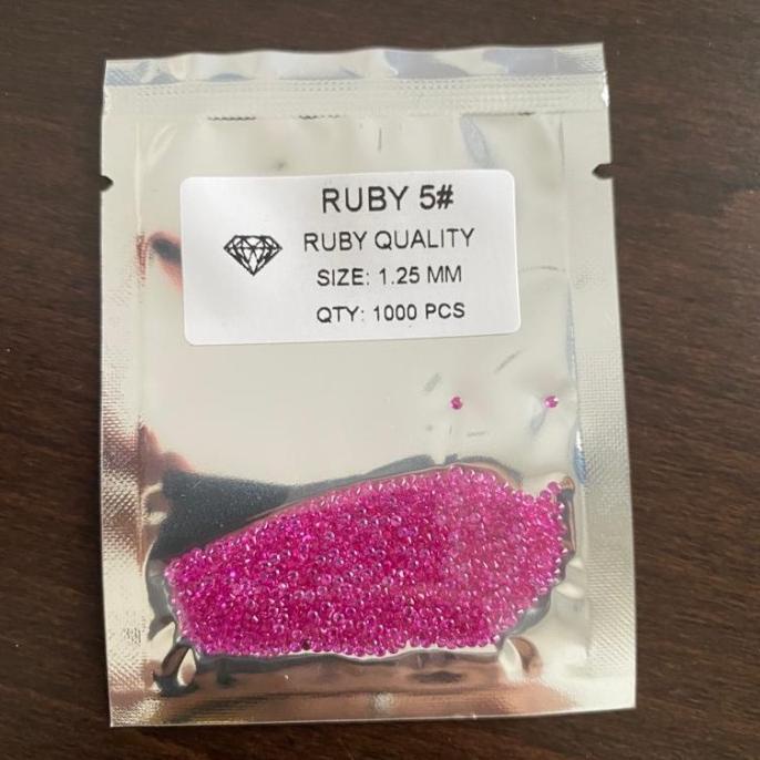 (:(:(:(] Batu Zircon Ruby#5 Best Quality per 1000pcs ukuran 1mm 1.25mm 1.5mm