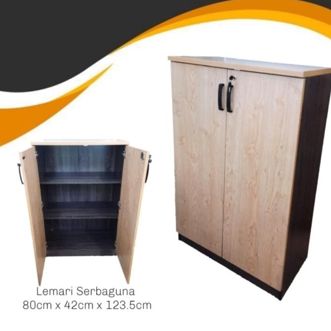 

Produk Terbaik] Lemari Arsip File Medium Height Cabinet 2 Pintu Serbaguna Oak Kayu